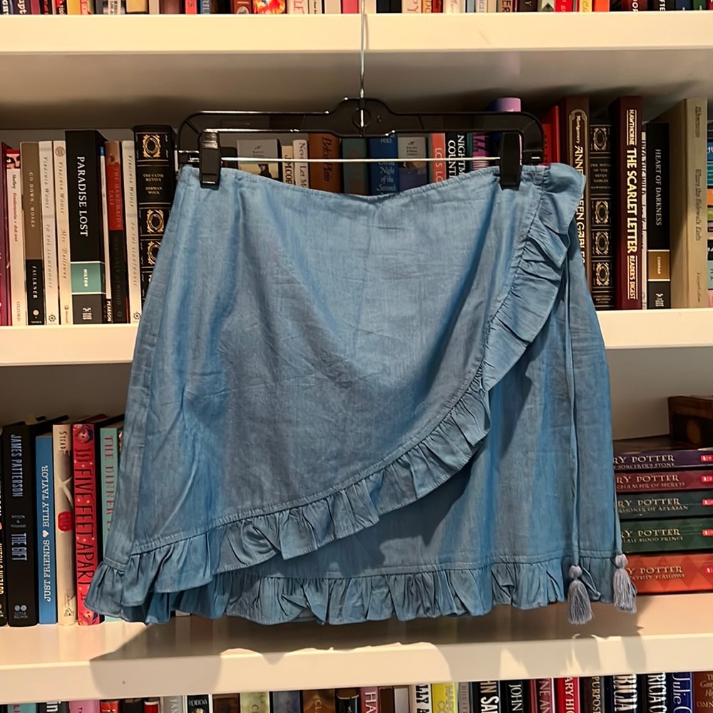 Honey Belle Chambray Wrap Skirt